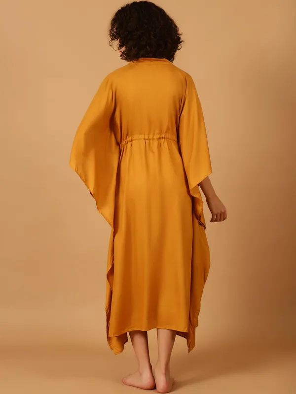 Blissence_Women_Mustard_Solid_Kaftan_Nightdress_S