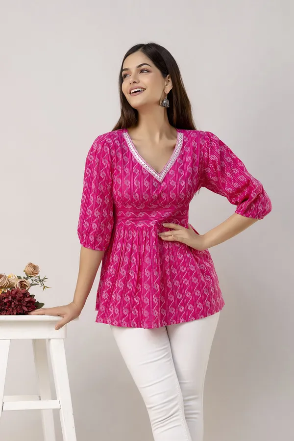 Kritika_Fashion_Casual_Regular_Sleeves_Printed_Women_Pink_Top