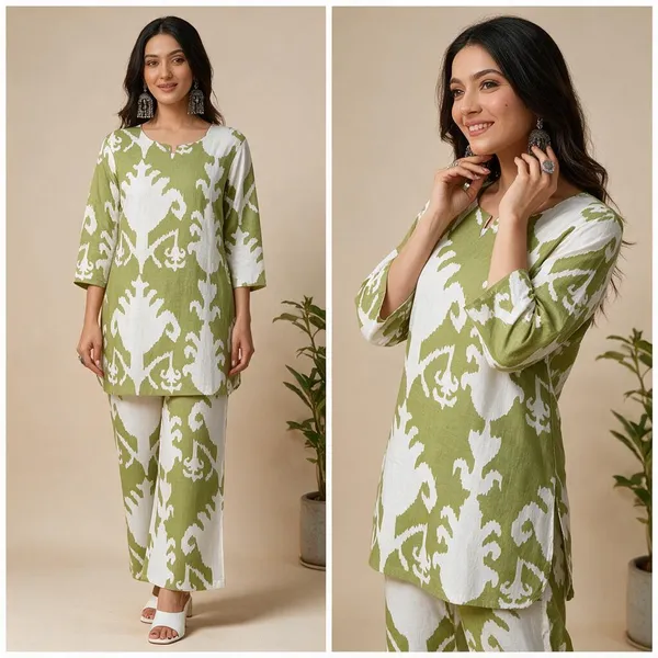 Meenashion_Women_Cotton_Kurta_Pant_Set