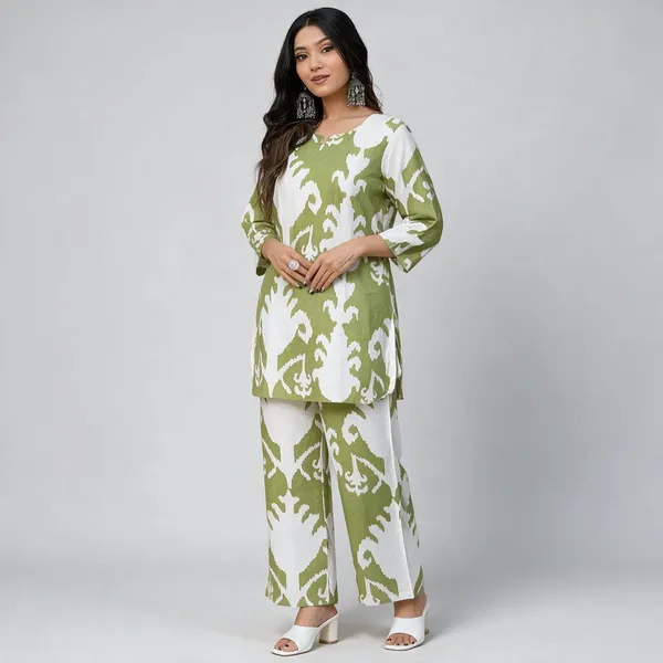 Meenashion_Women_Cotton_Kurta_Pant_Set