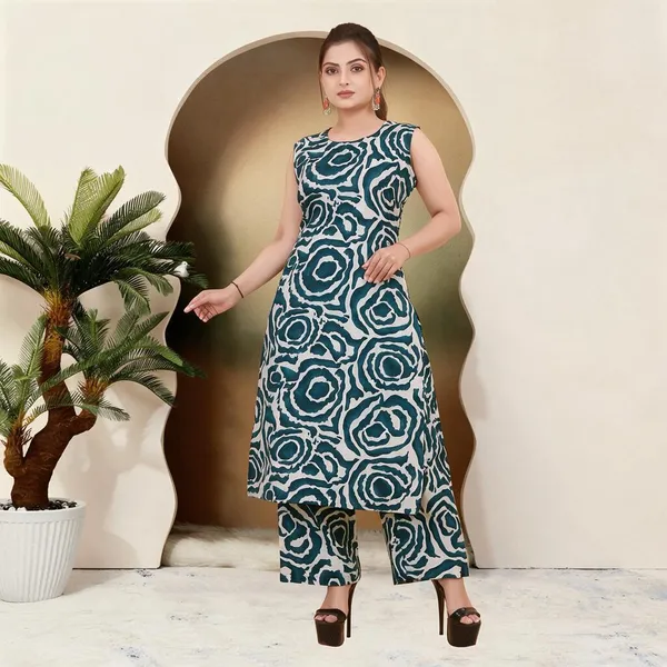 Printora_Women_Cotton_Kurta_Palazzo_Set
