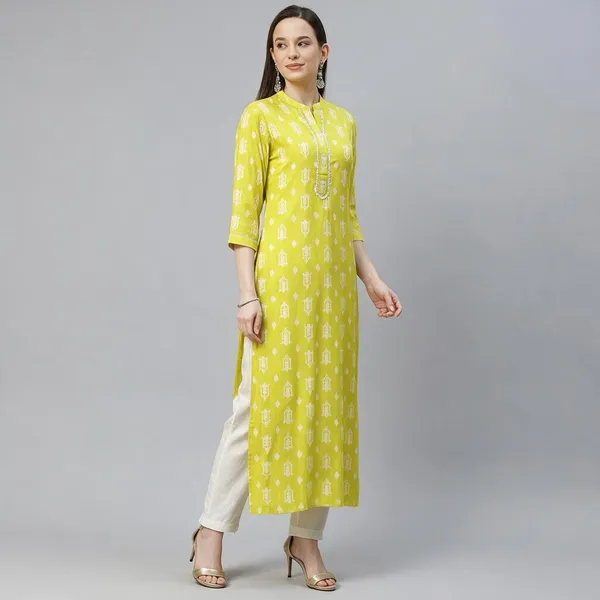 Bbcon_Printed_A_Line_Kurta_For_Women_Yellow