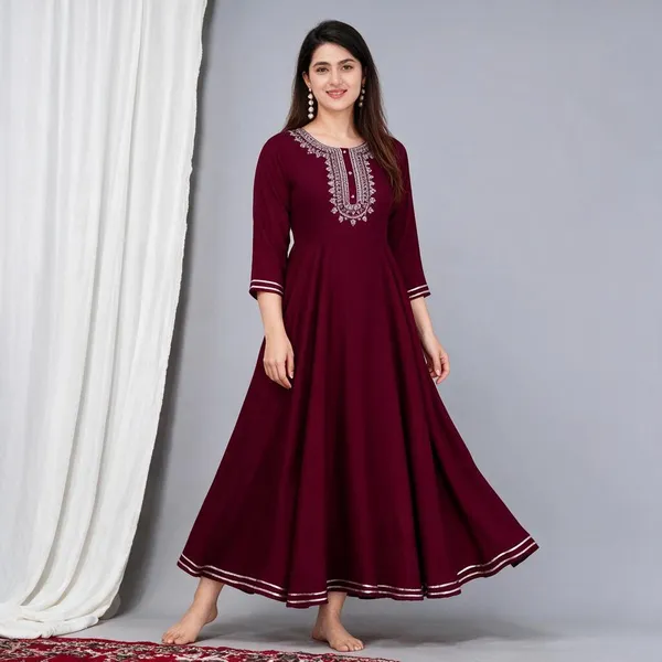 Embroidered__Anarkali_Kurta_For_Women
