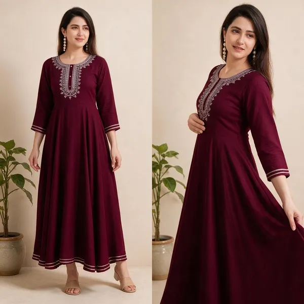 Embroidered__Anarkali_Kurta_For_Women