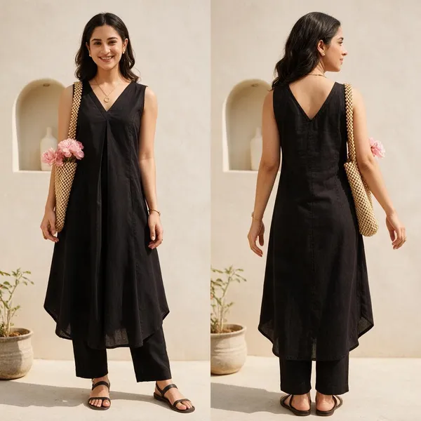 Pack_Of_2_Solid_Cotton_A_Line_Kurta_For_Women