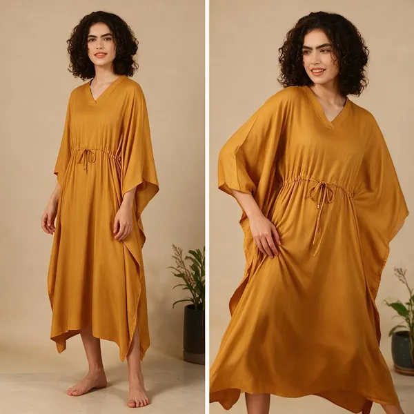 Women_Mustard_Solid_Kaftan_Nightdress_S