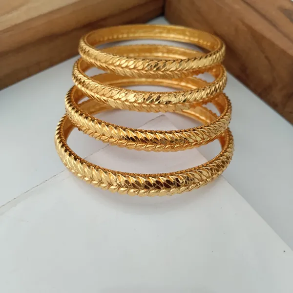 Gold_Tone_Leaf_Pattern_Bangles_Set_For_Women