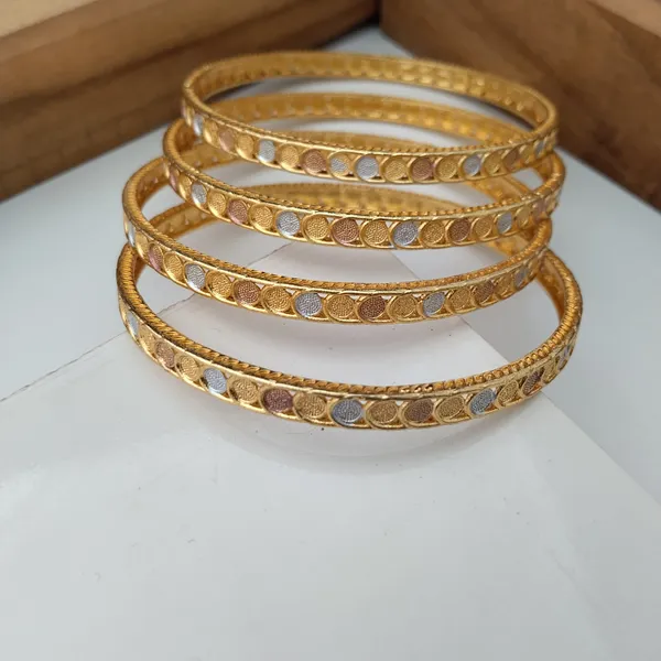 Gold-Tone_Textured_Bangle_Set_For_Women