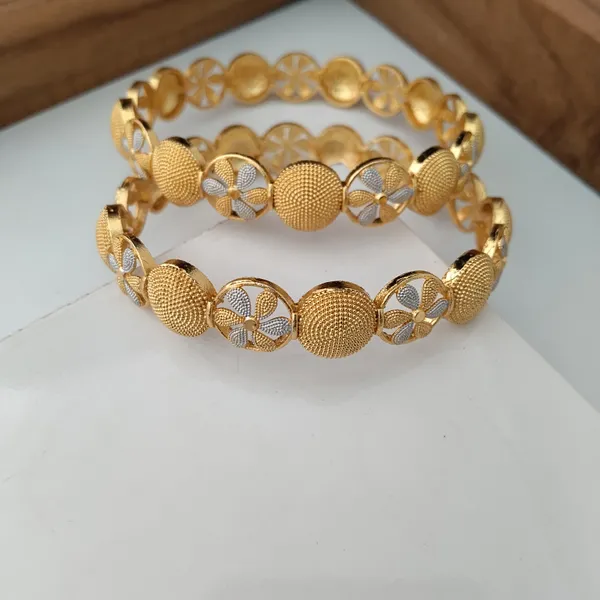 Gold_Tone_Metal_Floral_Design_Bangles_For_Women
