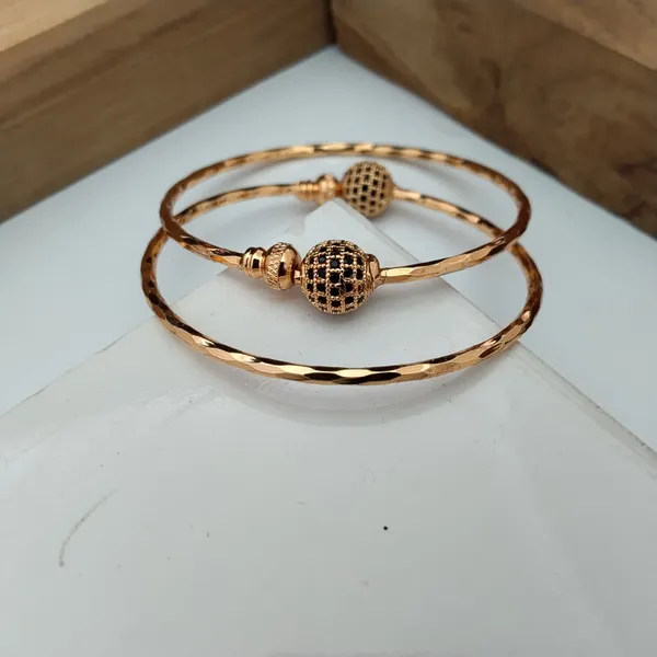 Gold_Tone_Textured_Ball_Bracelet_Set_For_Women