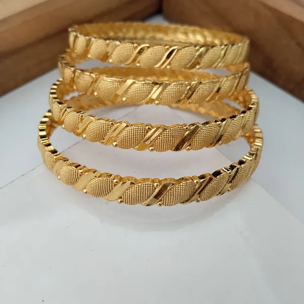 Gold_Tone_Textured_Bangle_Set_For_Women