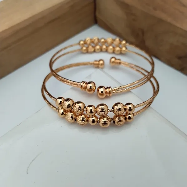 Gold_Tone_Beaded_Open_Cuff_Bracelet_Set_For_Women