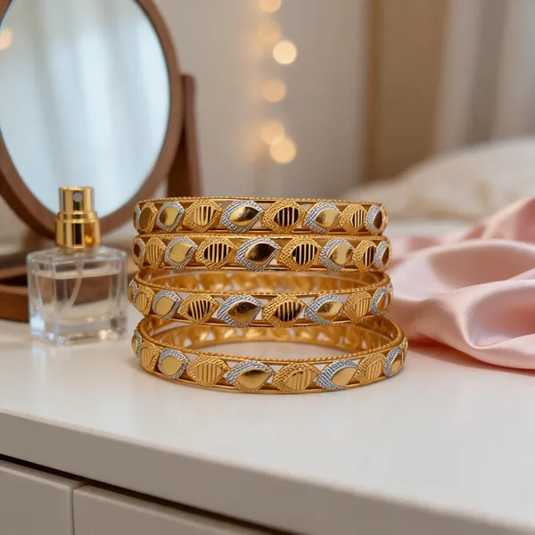 Gold_Tone_Metal_Embellished_Bangle_Set_For_Women
