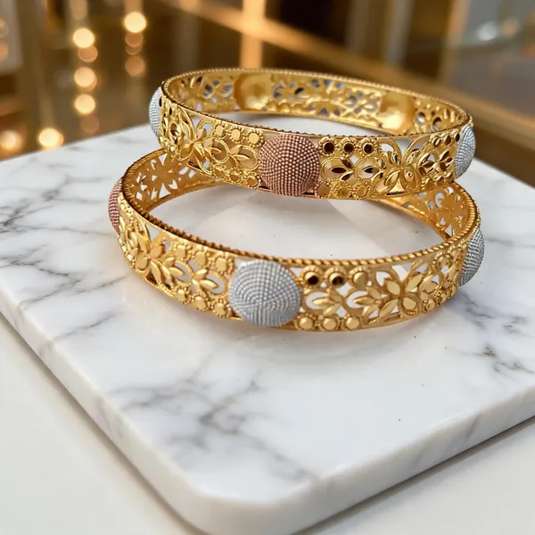 Gold_Tone_Floral_Design_Bangles_For_Women