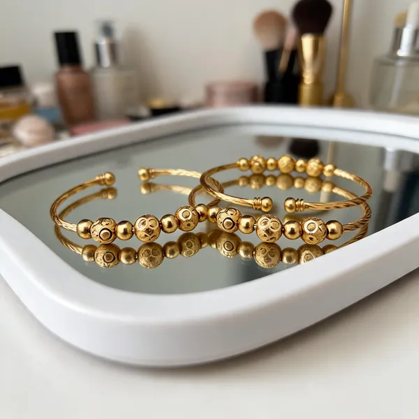 Gold-Tone_Beaded_Open_Cuff_Bracelet_For_Women