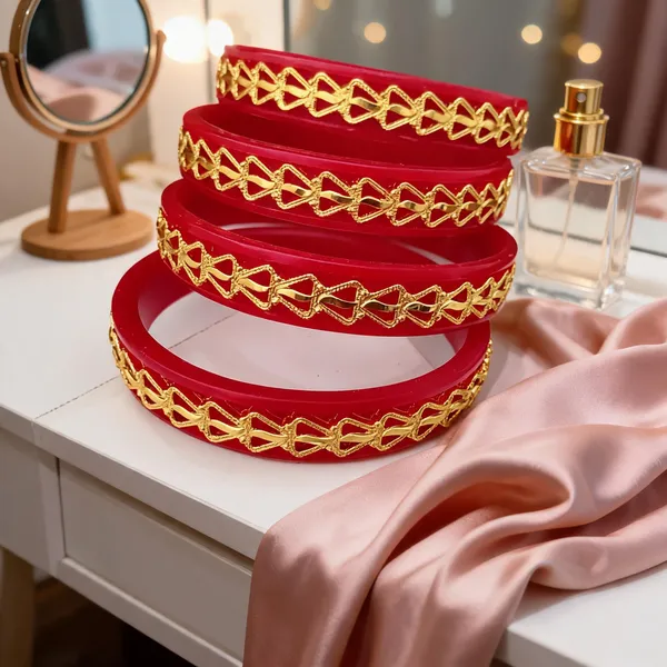 Red_Gold_Tone_Decorative_Bangles_Set_For_Women