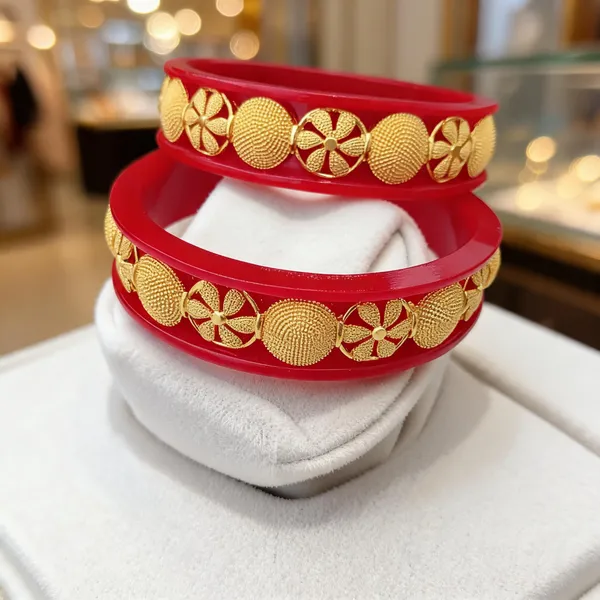 Red_Floral_Design_Bangles_For_Women