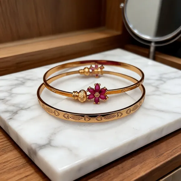 Gold_Tone_Floral_Bracelet_For_Women