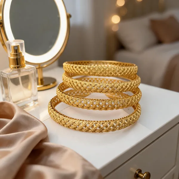 Gold_Tone_Filigree_Bangles_Set_For_Women