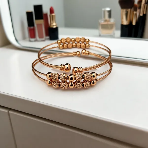 Gold-Tone_Beaded_Cuff_Bracelet_For_Women