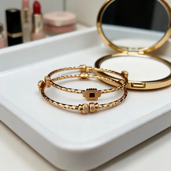 Gold_Tone_Textured_Bracelet_For_Women