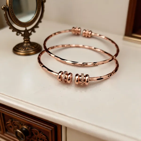 Rose_Gold_Tone_Textured_Open_Cuff_Bracelet_For_Women