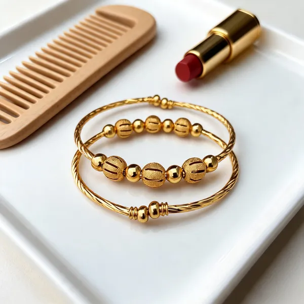 Gold_Tone_Beaded_Bracelet_Set_For_Women