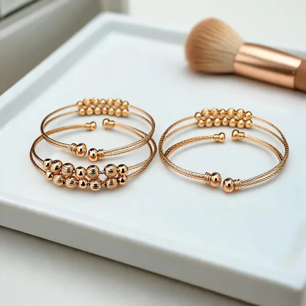 Gold_Tone_Beaded_Open_Cuff_Bracelet_Set_For_Women