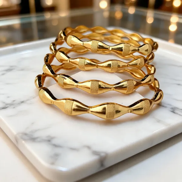 Gold-Tone_Textured_Bangles_Set_For_Women