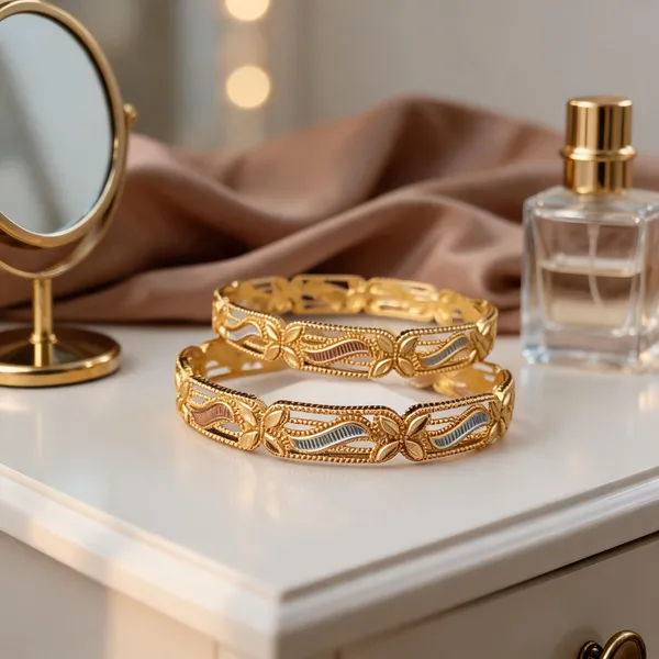 Gold_Tone_Floral_Design_Bangles_Set_For_Women