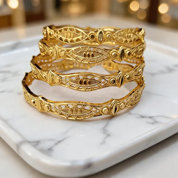Gold_Tone_Filigree_Bangles_Set_For_Women