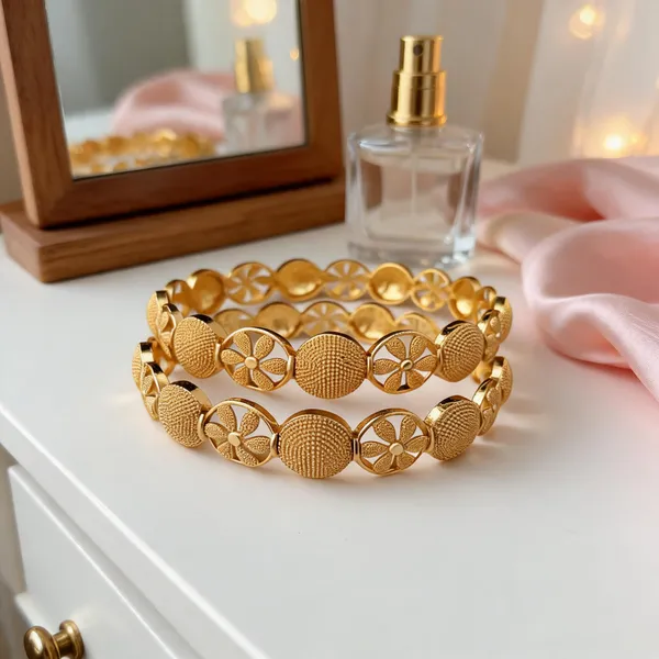 Gold_Tone_Textured_Floral_Bangles_Set_For_Women