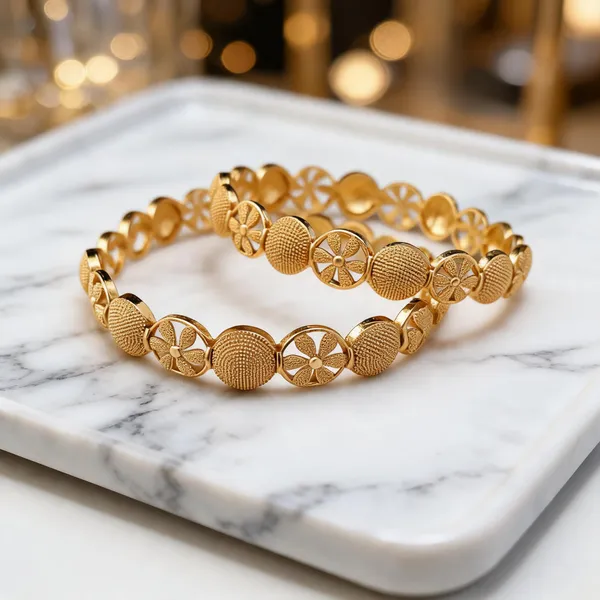 Gold_Tone_Textured_Floral_Bangles_Set_For_Women