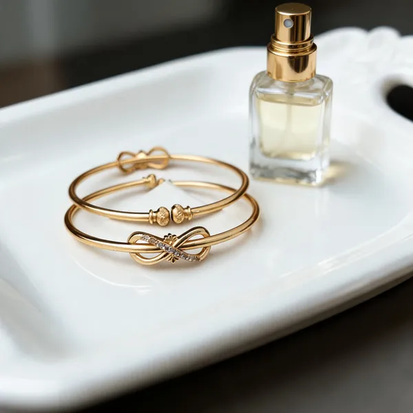Gold_Tone_Bow_Design_Bracelet_For_Women