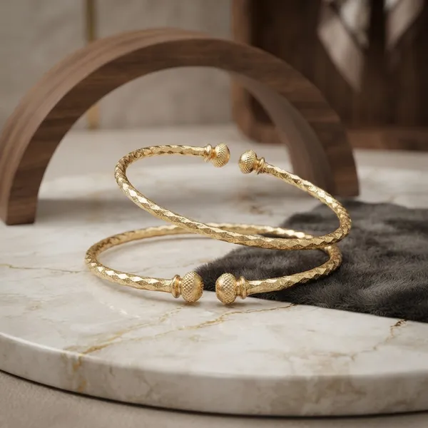 Gold_Tone_Textured_Open_Cuff_Bracelet_For_Women