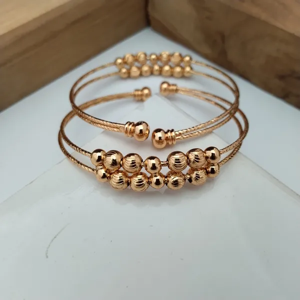 Gold_Tone_Beaded_Open_Cuff_Bracelet_Set_For_Women