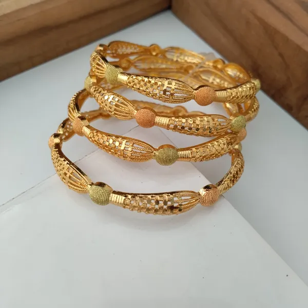 Gold_Tone_Textured_Bangle_Set_For_Women