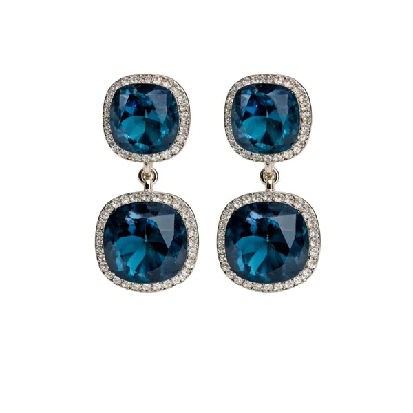 Gold_Stainless_Steel_Royal_Blue_Double_Drop_Earrings_For_Women