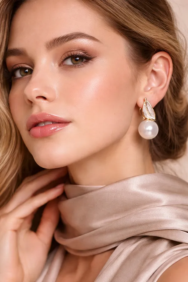 Gold_Stainless_Steel_Pearl_Drop_Leaf_Earrings_For_Women