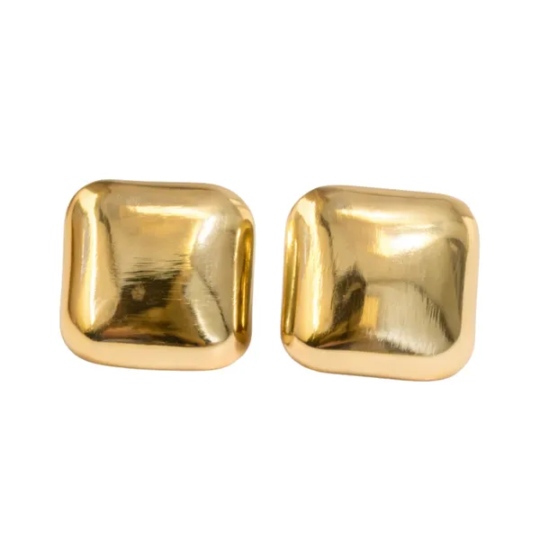 Gold_Stainless_Steel_Cushion_Stud_Earrings_For_Women