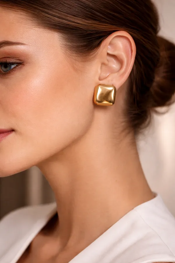Gold_Stainless_Steel_Cushion_Stud_Earrings_For_Women