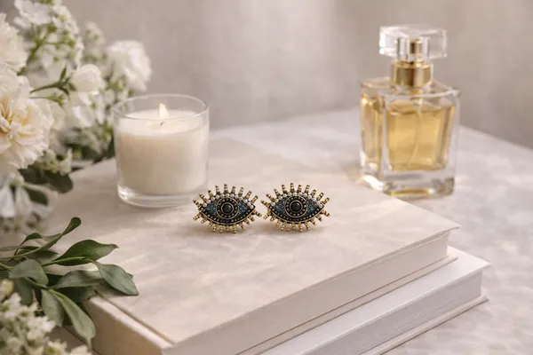 Gold_Stainless_Steel_Blue_Accent_Mystic_Eye_Stud_Earrings_For_Women