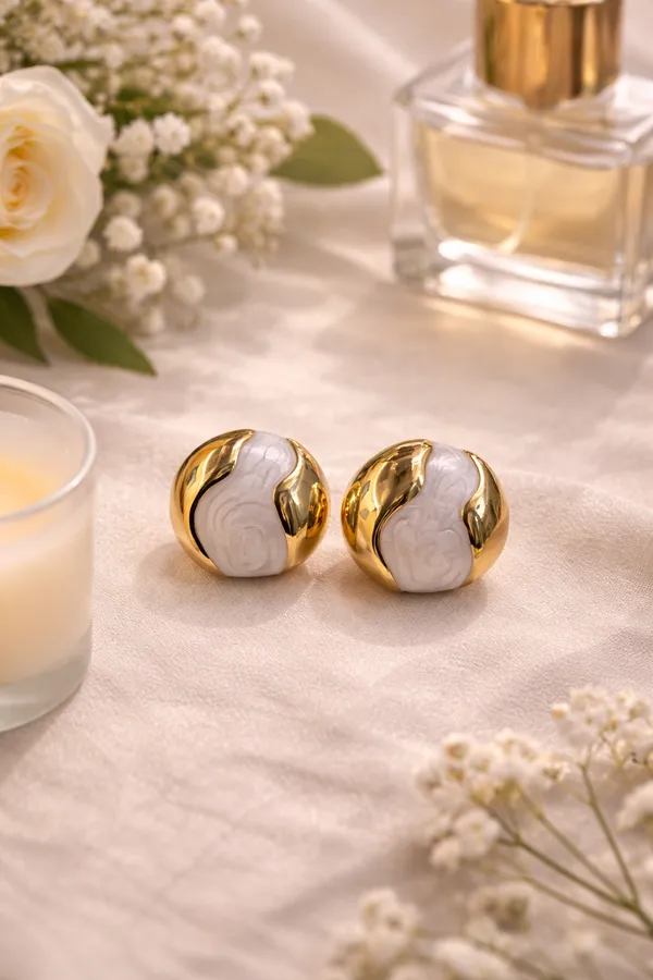 Gold_Stainless_Steel_Marble_Texture_Dome_Stud_Earrings_For_Women