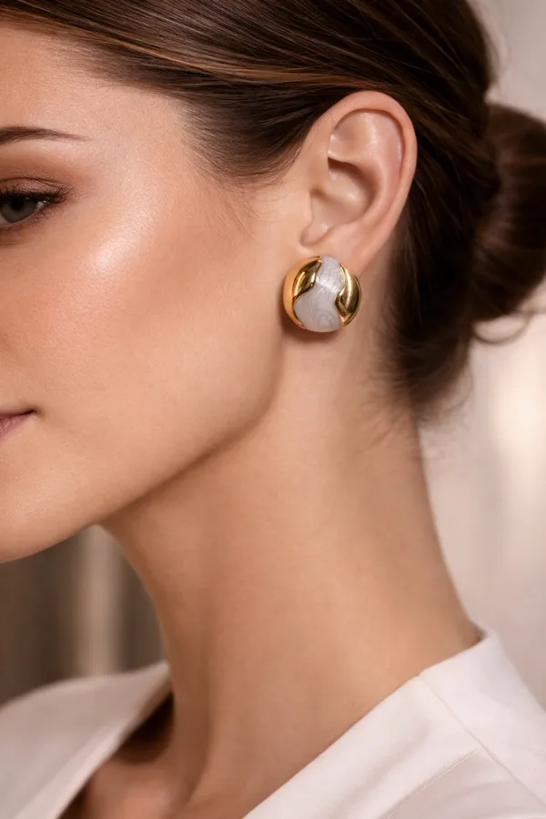 Gold_Stainless_Steel_Marble_Texture_Dome_Stud_Earrings_For_Women