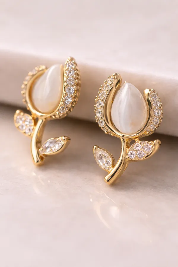 Gold_Stainless_Steel_Crystal_Petal_Floral_Stud_Earrings_For_Women
