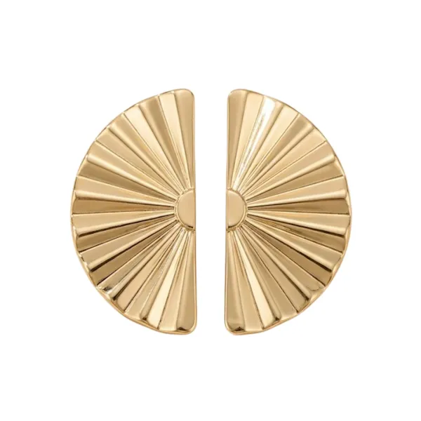Gold_Stainless_Steel_Fan_Shaped_Stud_Earrings_For_Women