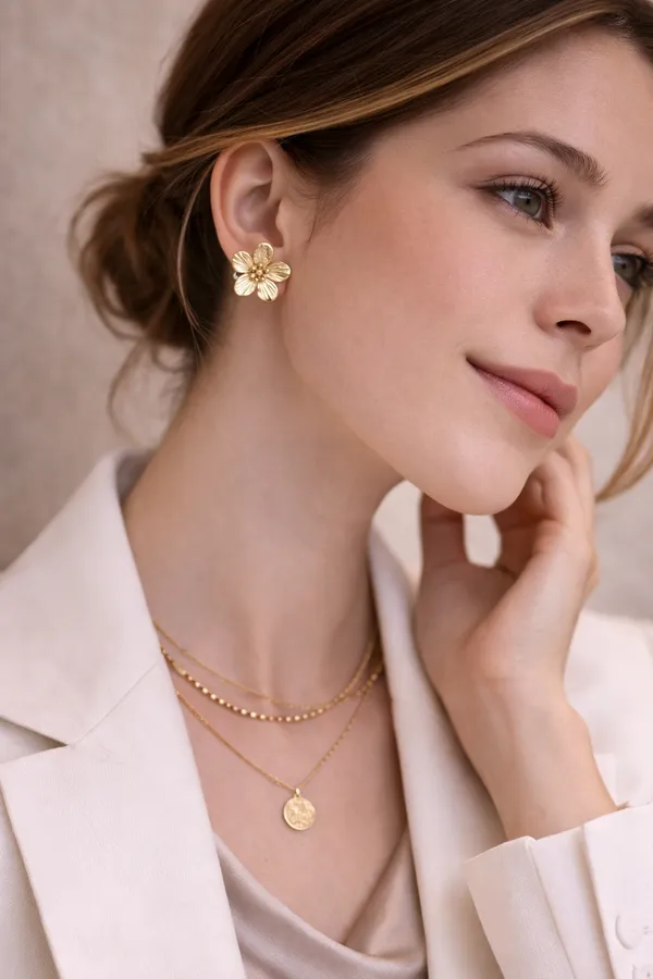 Gold_Stainless_Steel_Floral_Blossom_Stud_Earrings_For_Women