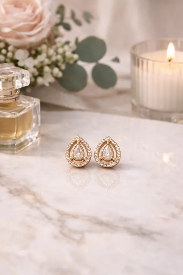 Gold_Stainless_Steel_Teardrop_Crystal_Halo_Stud_Earrings_For_Women