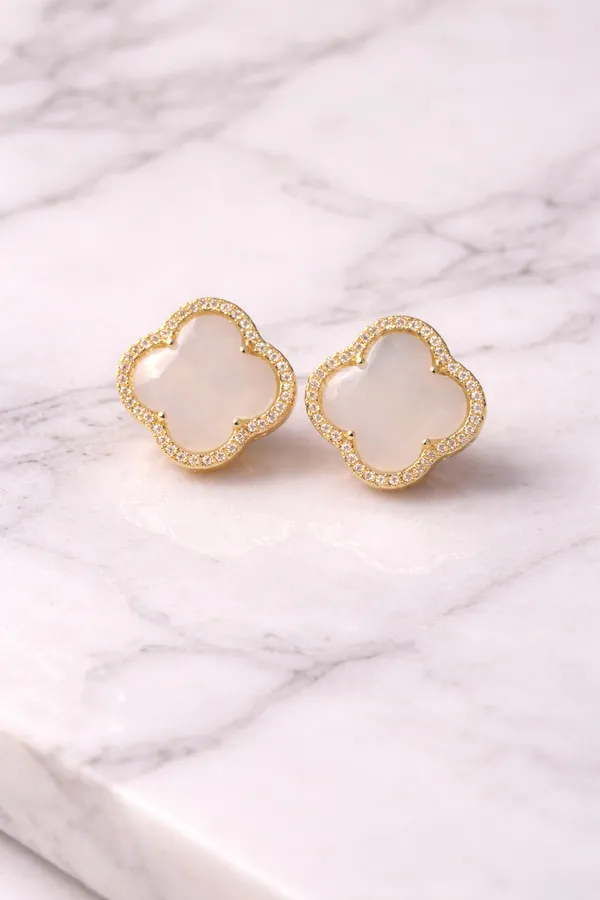 Gold_Stainless_Steel_Clover_Stone_Stud_Earrings_For_Women