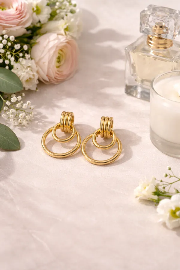 Gold_Stainless_Steel_Layered_Ring_Drop_Earrings_For_Women